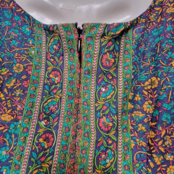 Floral Midi Dress Sequin Midid Dress- Size S/M - Picture 12 of 16